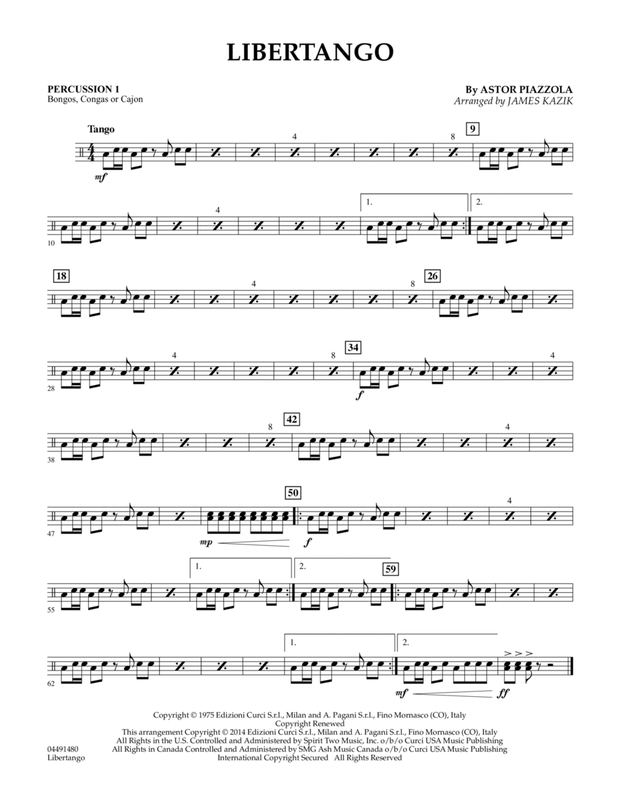 Libertango Percussion 1