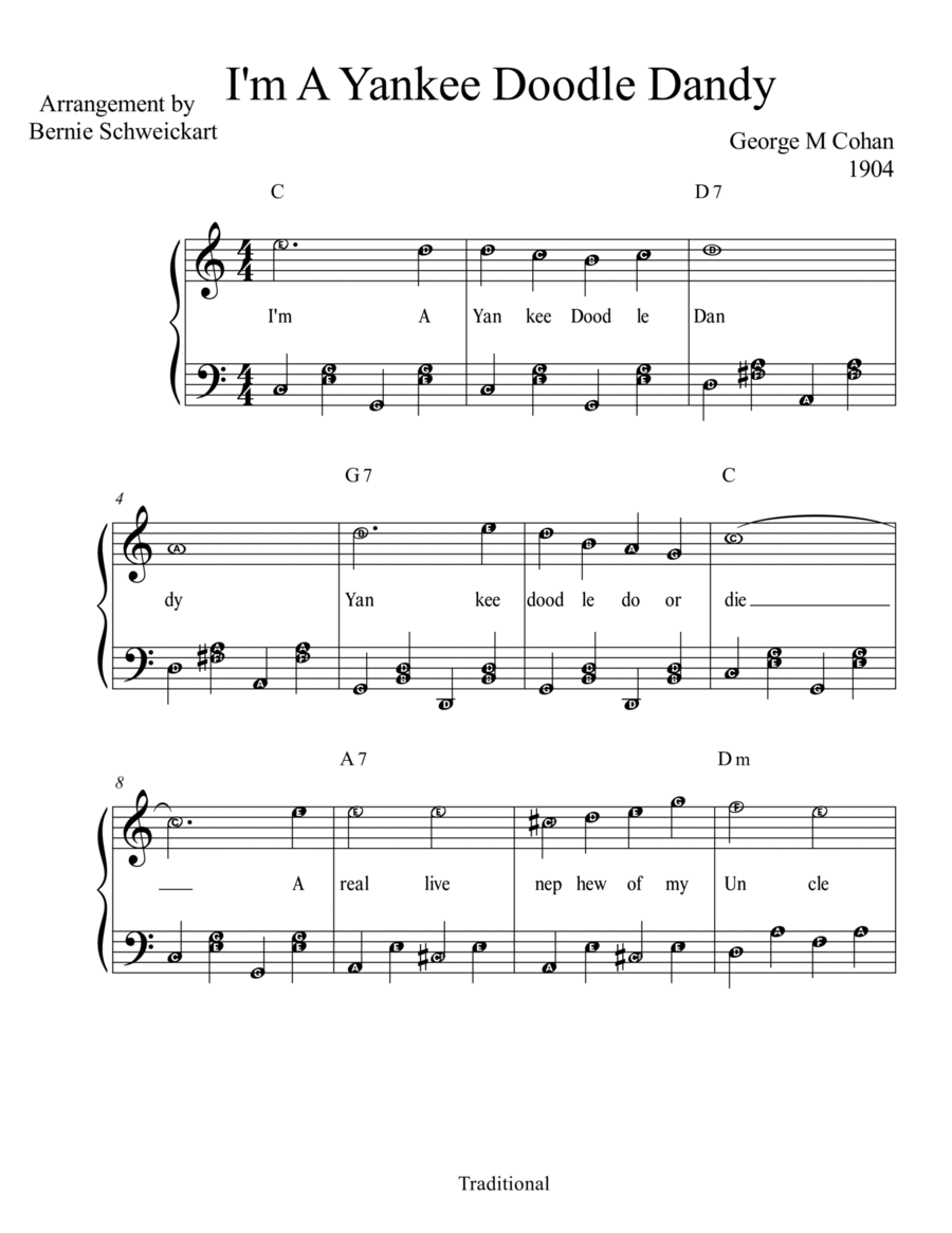 Yankee Doodle Dandy (BIG NOTE Version) - Acoustic Guitar