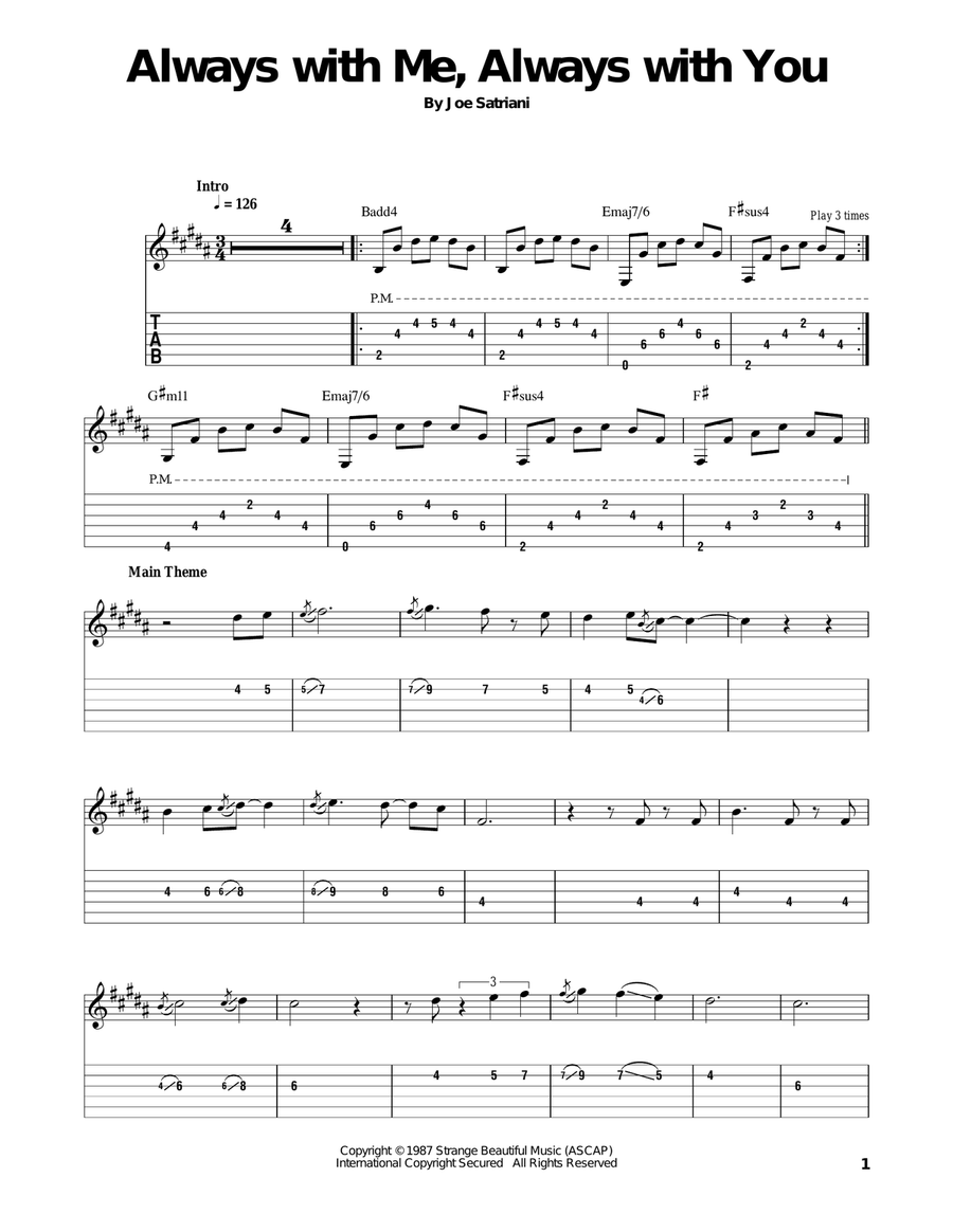 Always With Me, Always With You - Joe Satriani (guitar lesson) 