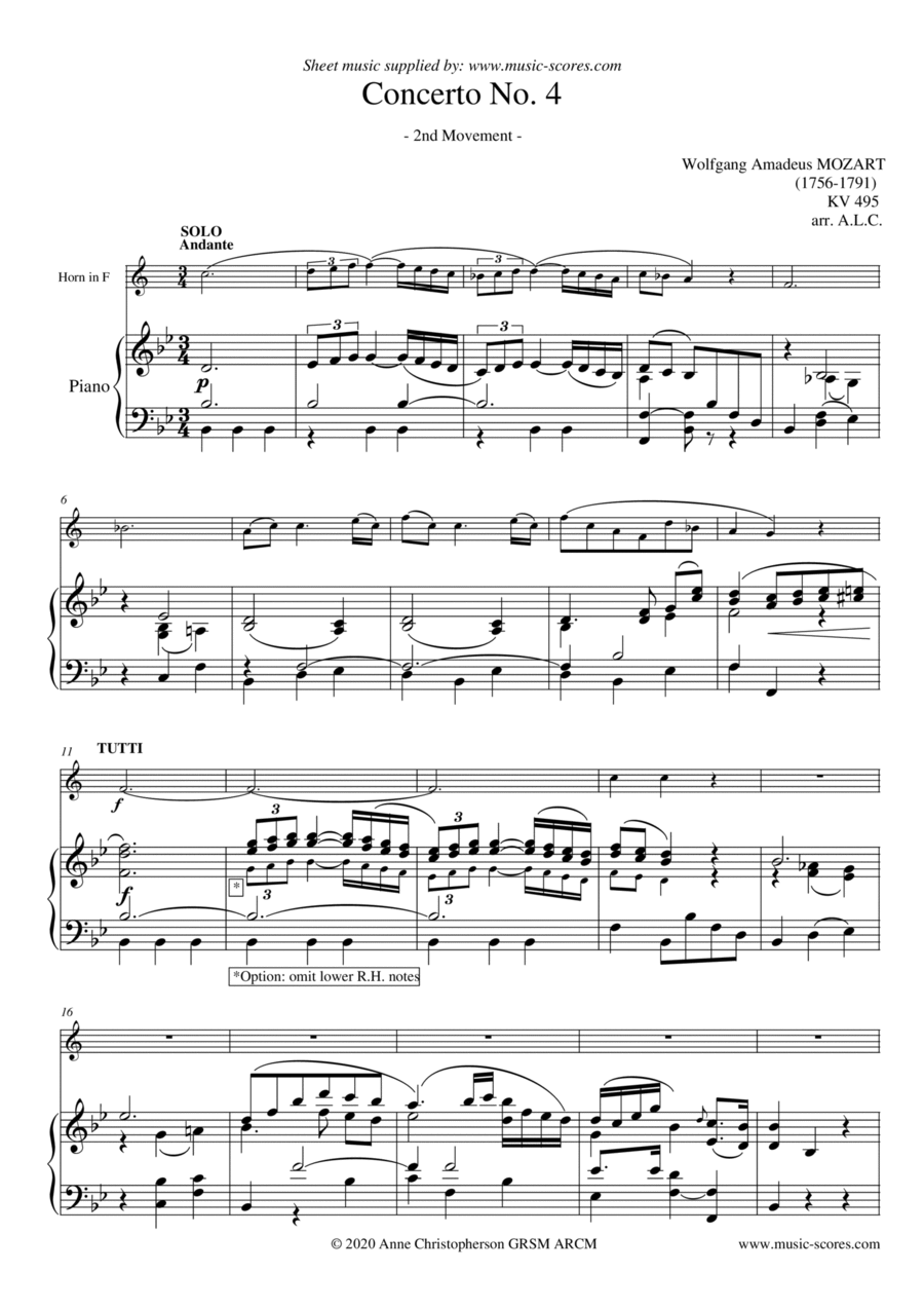 Mozart french horn hotsell