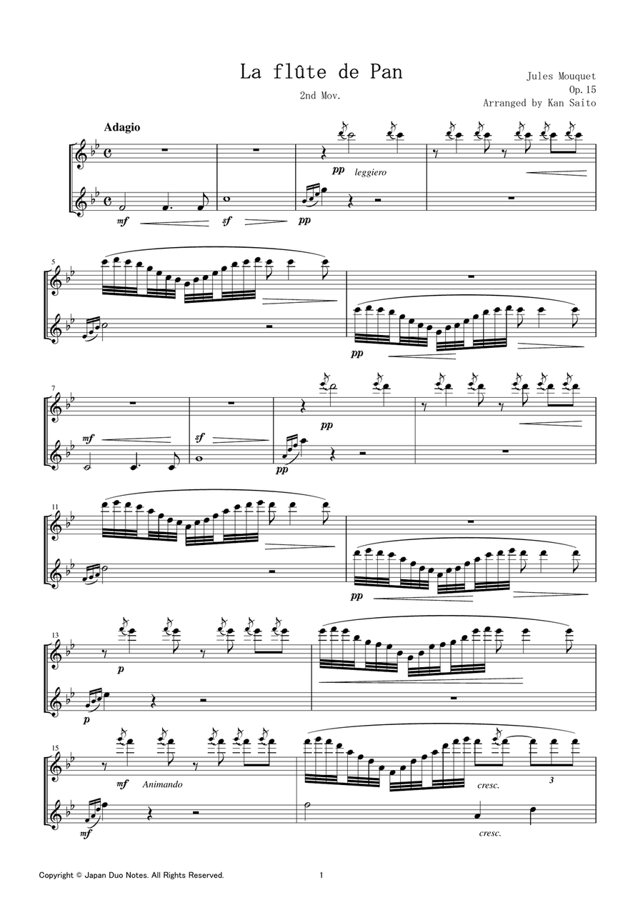 Adagio from La flûte de Pan / Jules Mouquet by Jules Mouquet