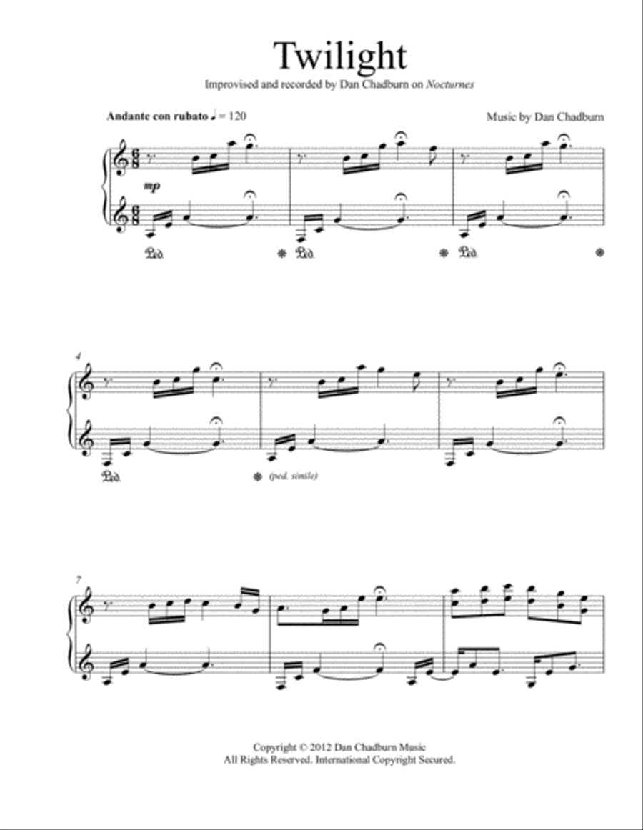 TWILIGHT—THE SCORE (PIANO SOLO) Twilight - The Score (Piano Solo) Sheet Music by Carter