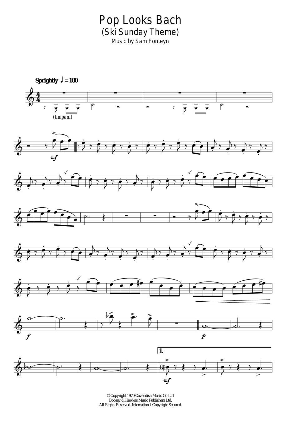 Ski Sunday Theme (Pop Looks Bach) - School and Community - Digital