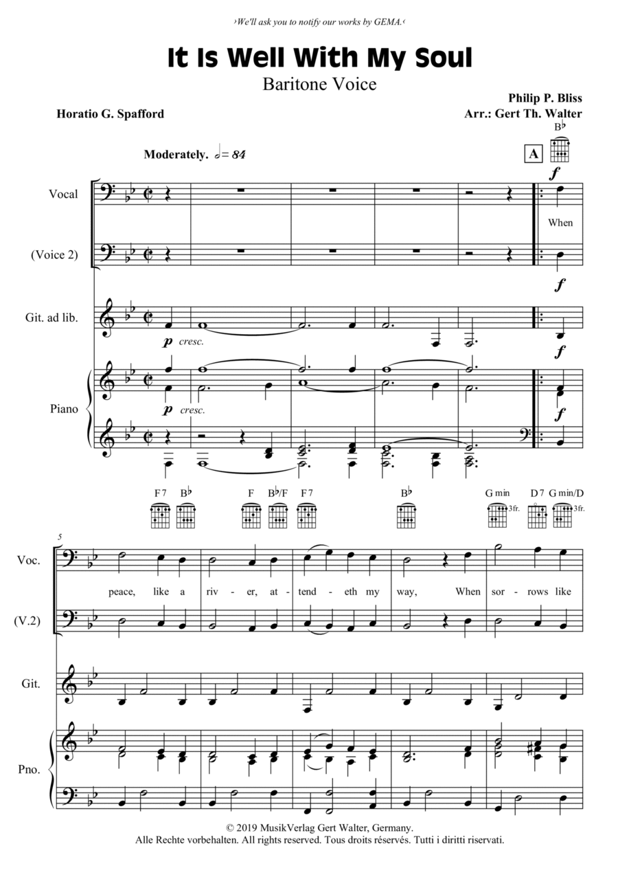 It Is Well With My Soul by Philip P. Bliss Voice Solo Digital Sheet Music Sheet Music Plus