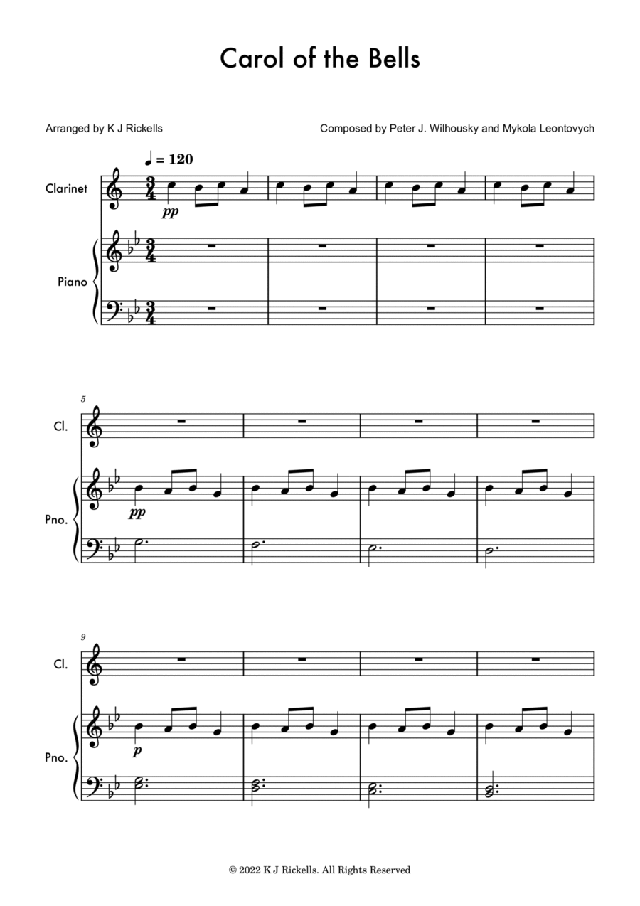 Carol Of The Bells Solo Digital Sheet Music
