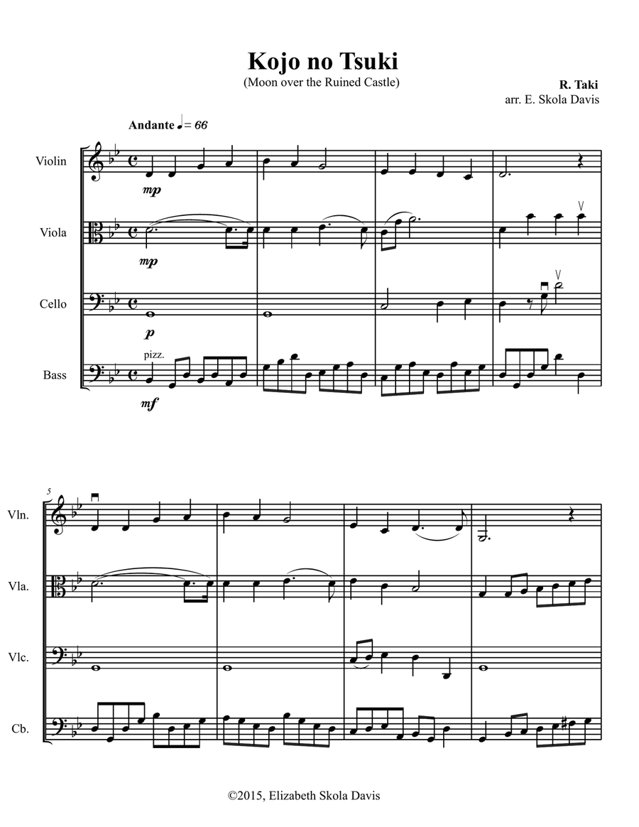 Kojo no Tsuki (Moon Over the Ruined Castle) - String Quartet
