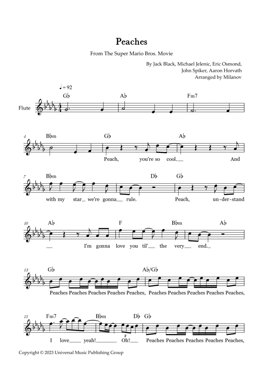 Peaches Sheet Music - 48 Arrangements Available Instantly