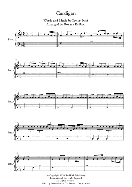 CARDIGAN – TAYLOR SWIFT PIANO CHORDS & Lyrics – Bitesize Piano