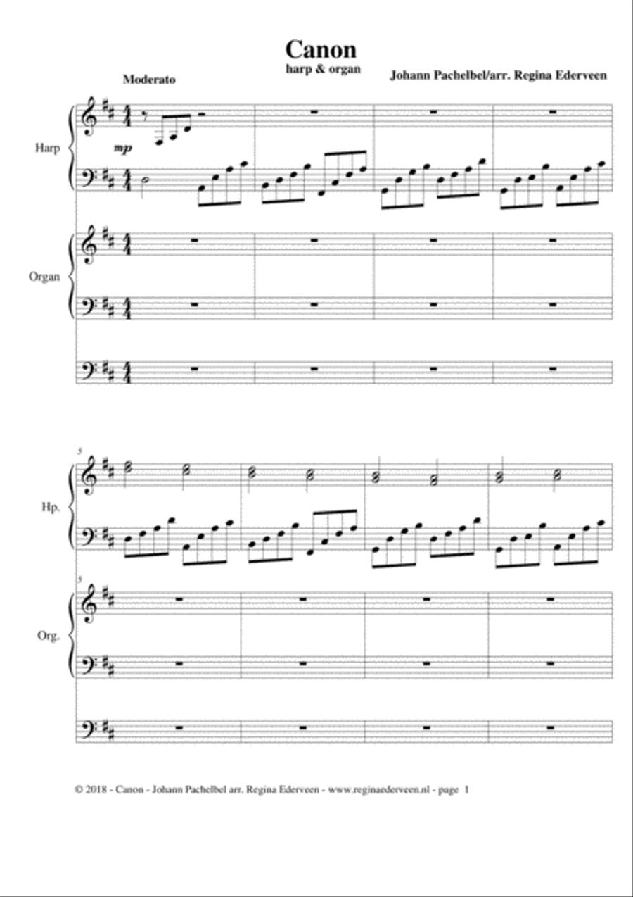 Canon in D harp and organ by Johann Pachelbel Harp Digital