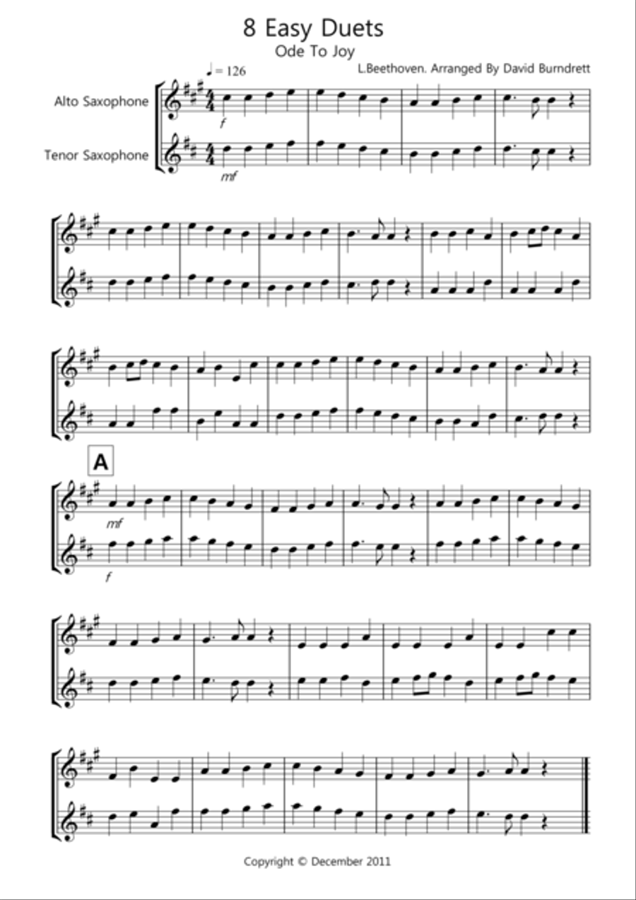 Alto and tenor sax duets clearance