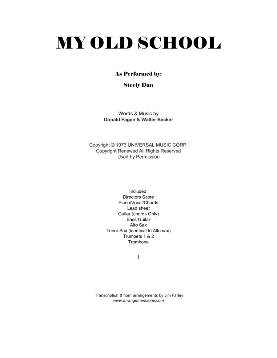 My Old School by Steely Dan Tenor Saxophone Digital Sheet Music Sheet Music Plus