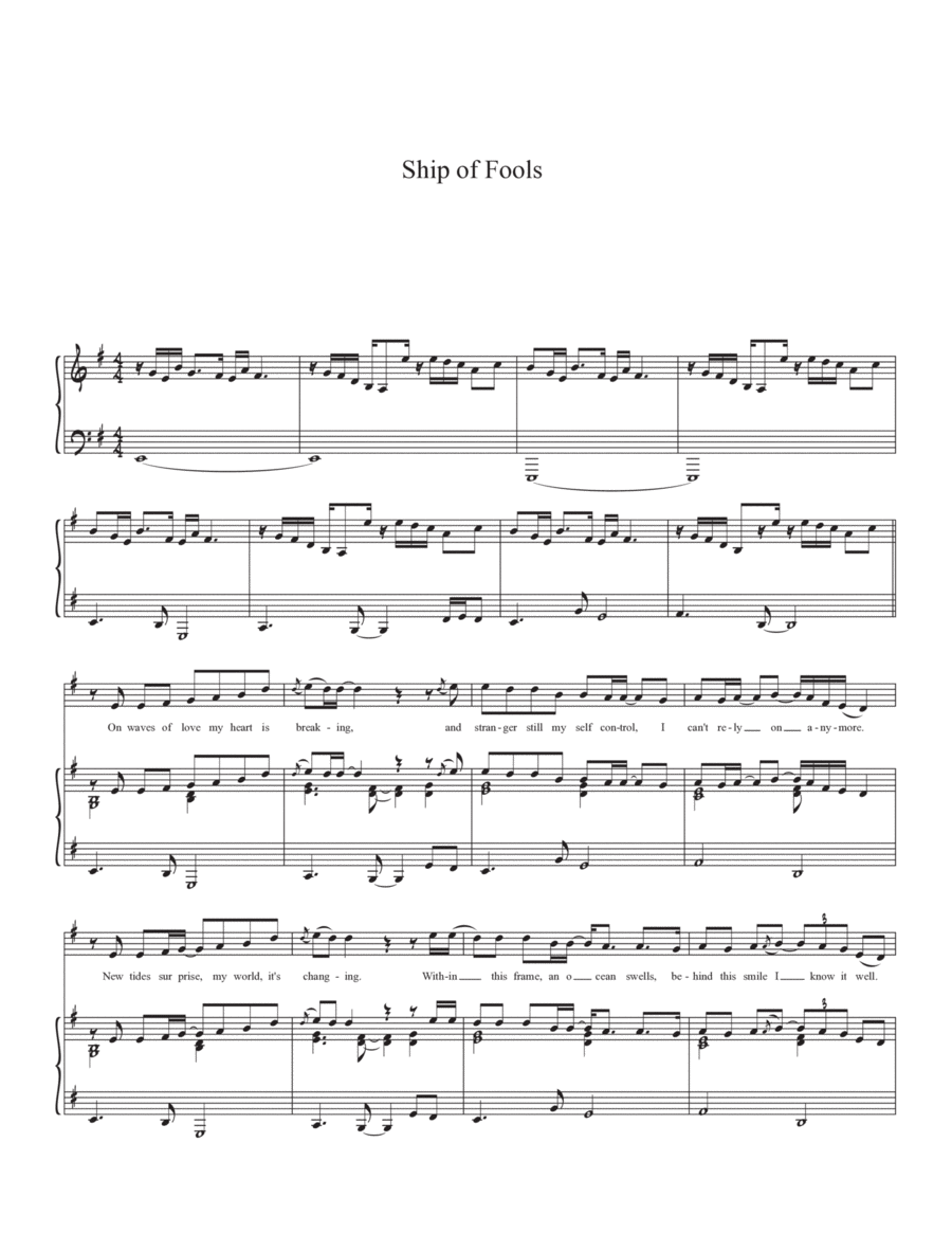 Ship Of Fools by Robert Plant Voice Digital Sheet Music Sheet