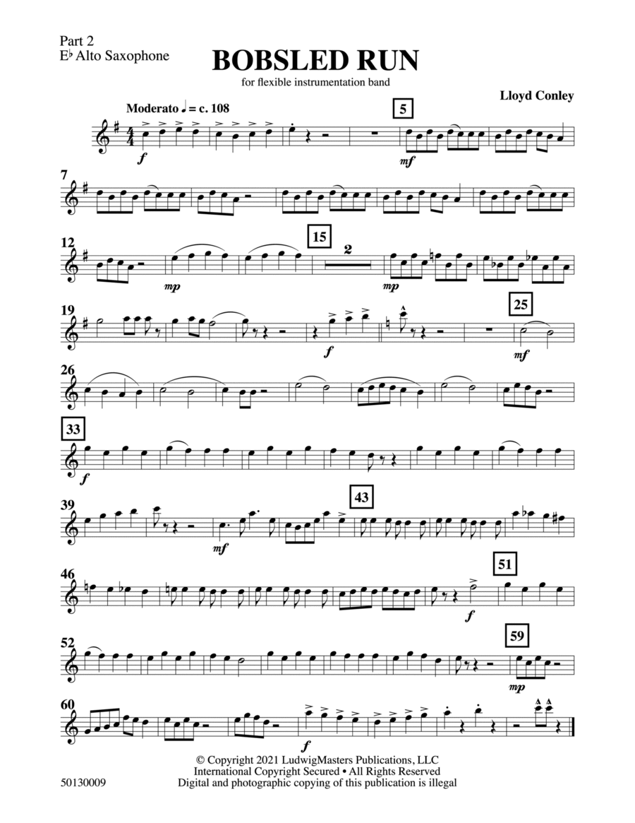 Bobsled Run: Part 2 - E-flat Alto Saxophone - Concert Band