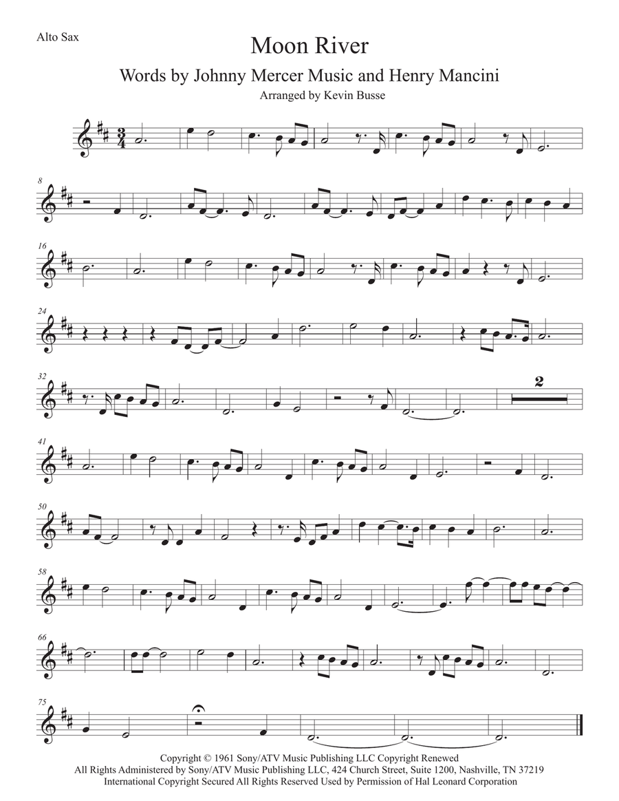 Moon river saxophone discount