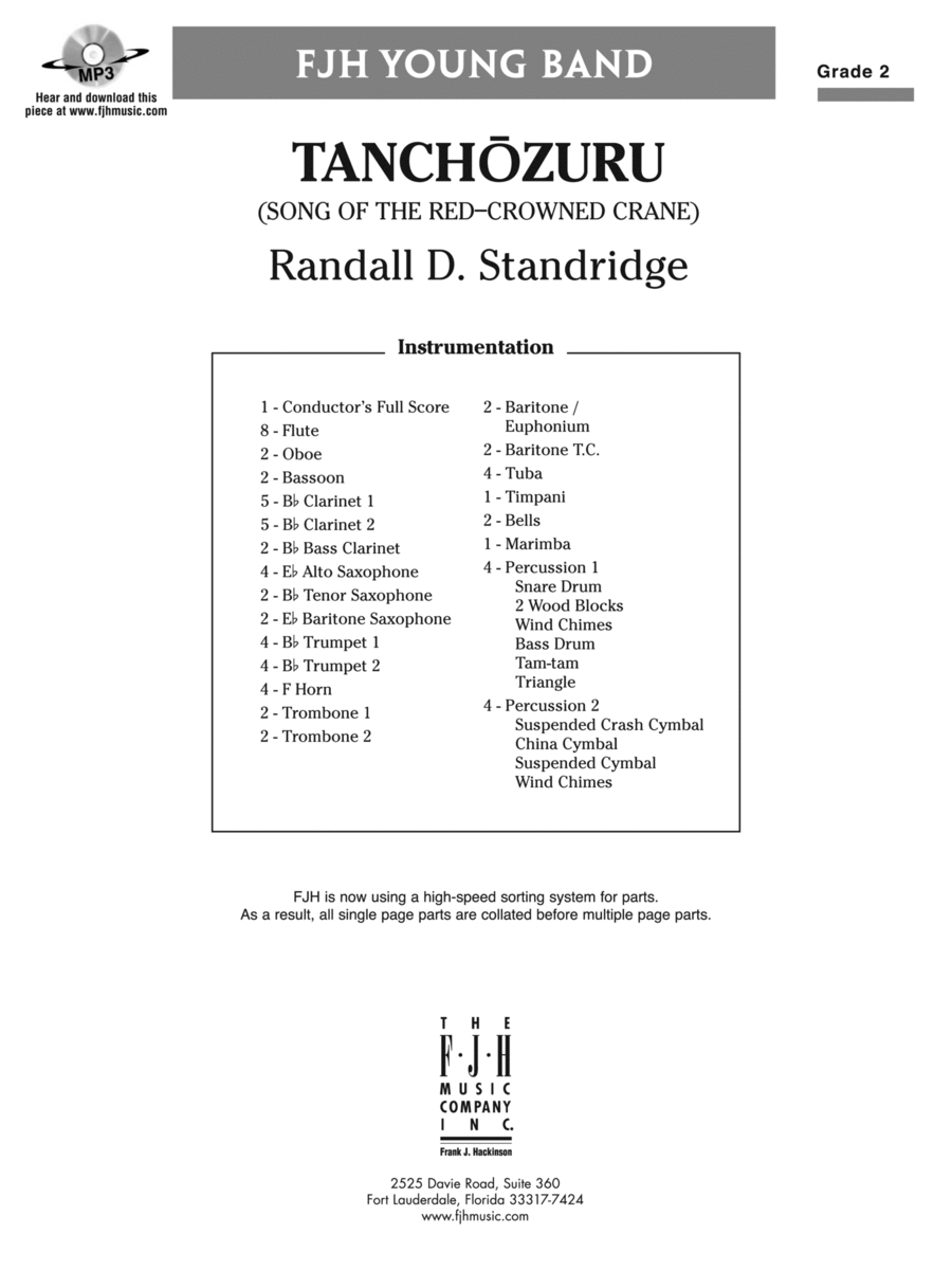 Tanchozuru: Score by Randall Standridge - Concert Band Tanchozuru: Score by Randall Standridge - Concert Band