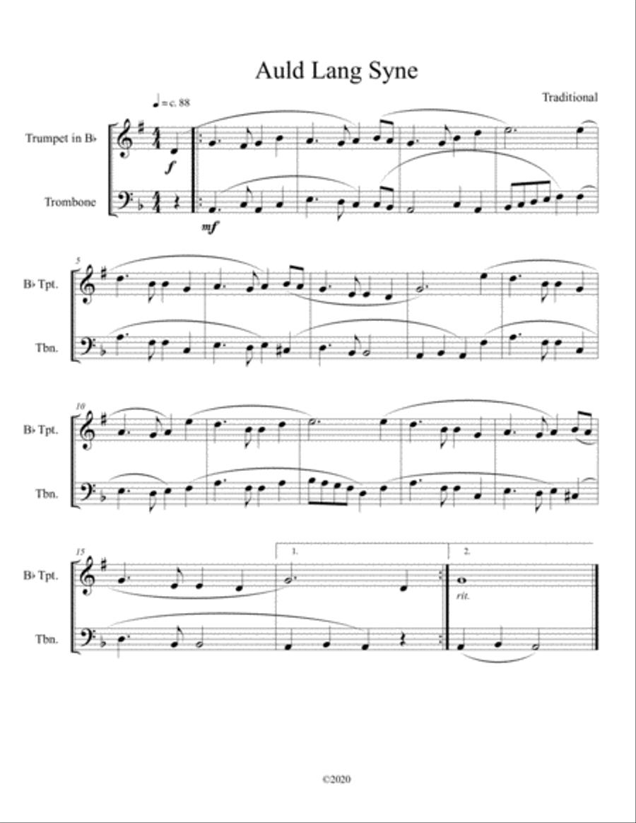 Auld lang clearance syne trumpet