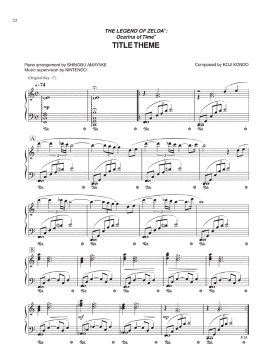 Title Theme (The Legend of Zelda: Ocarina of Time) Sheet music for Piano  (Solo) Easy