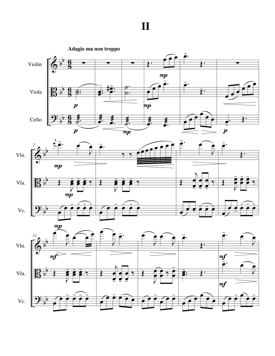 String Trio No 1 in C minor, Op 3 Mvmt 2 - Cello, Viola, Violin - Late ...