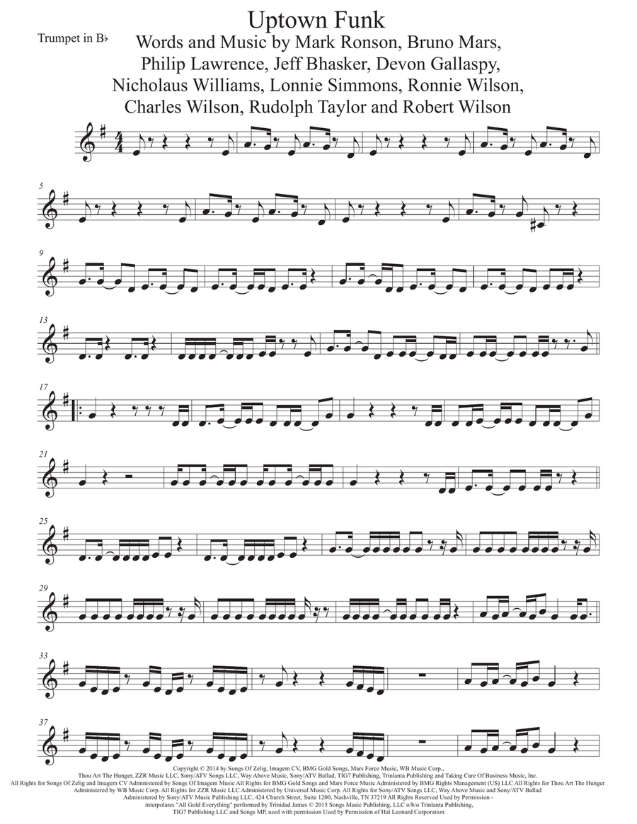 Uptown funk trumpet discount