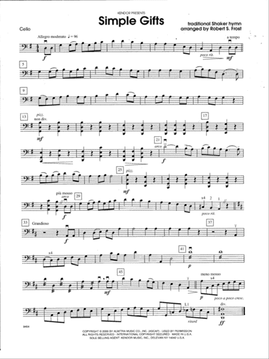 Simple on sale gifts cello