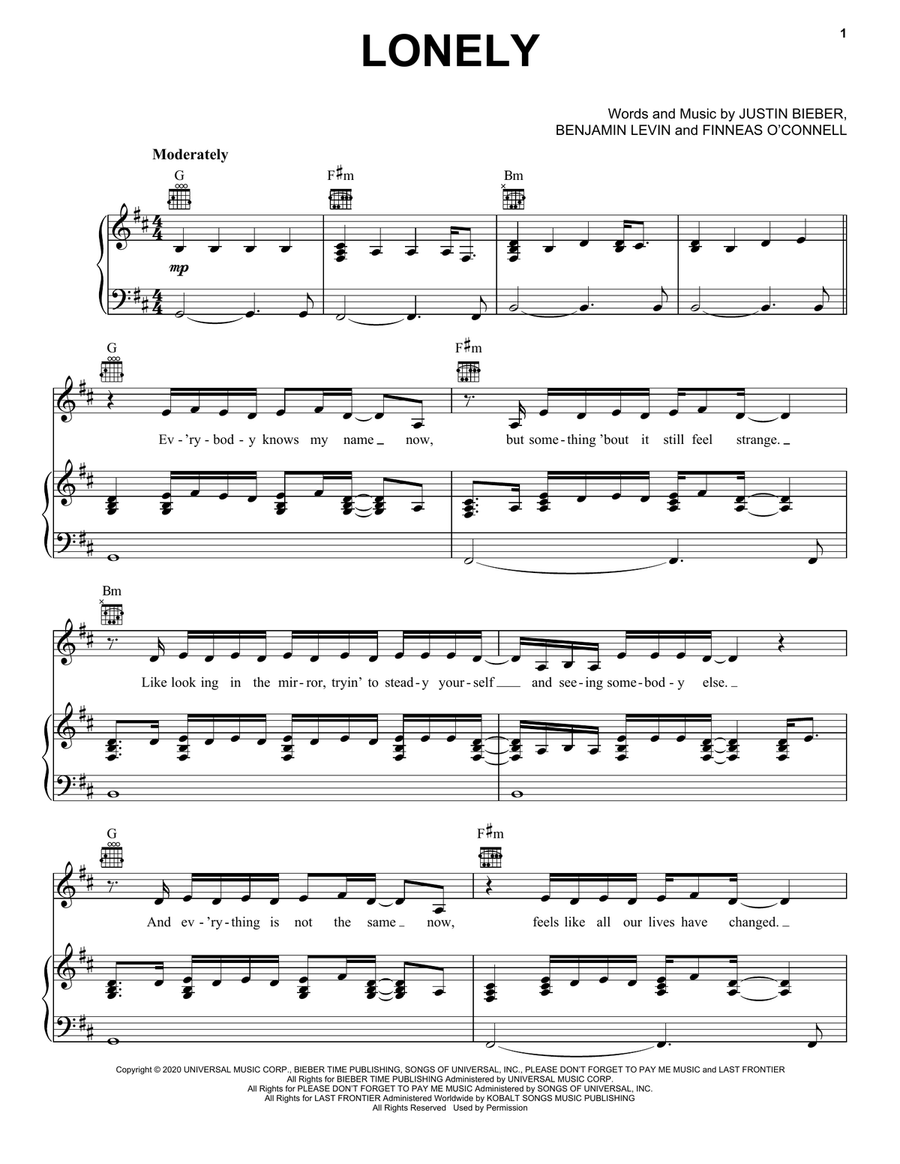 Where Are U Now by Justin Bieber - Piano, Vocal, Guitar - Digital Sheet  Music