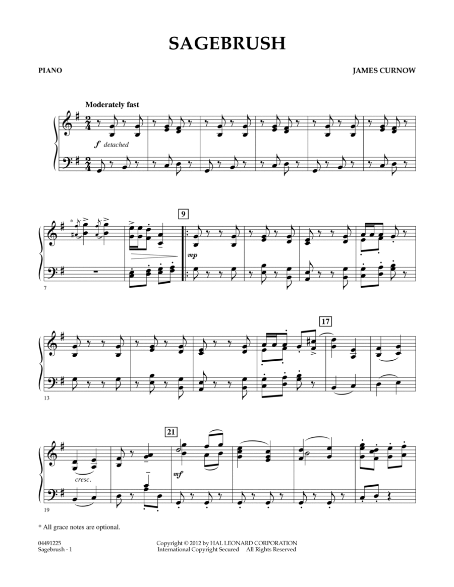 Sagebrush Piano by James Curnow Orchestra Digital Sheet Music