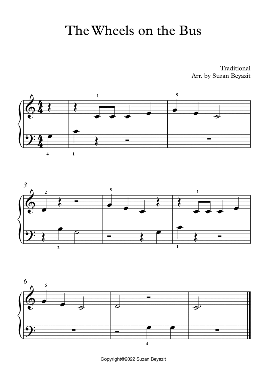 The Wheels on the Bus Easy Piano by Traditional Easy Piano