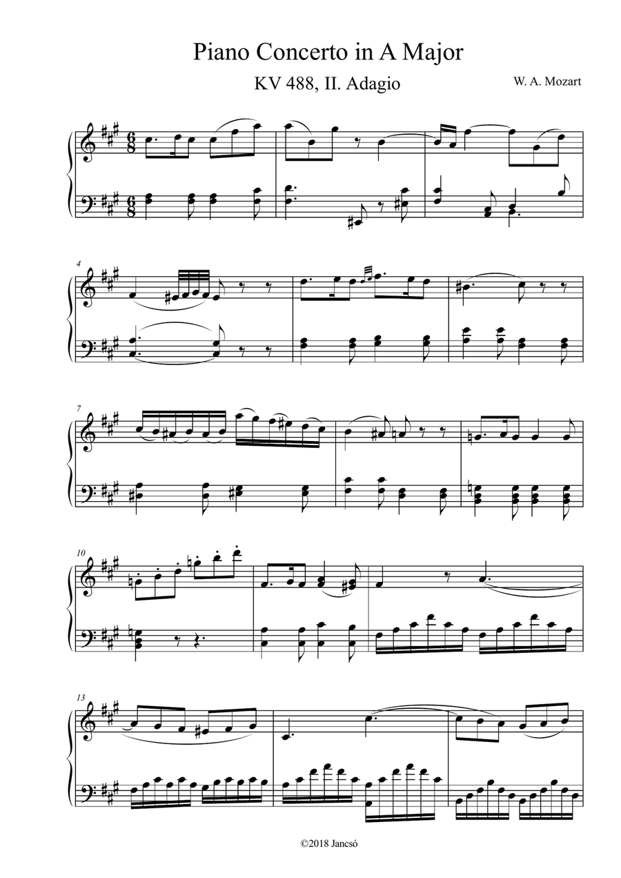 Piano Concerto No. 23 in A Major 