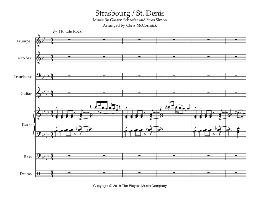 Strasbourg St. Denis Jazz Ensemble Digital Sheet Music Sheet