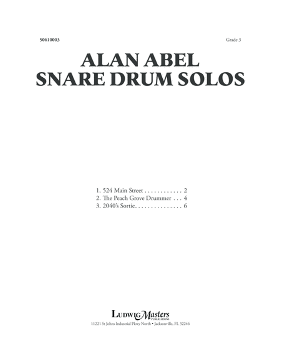 Alan Abel Snare Drum Solos by Alan Abel Percussion Digital