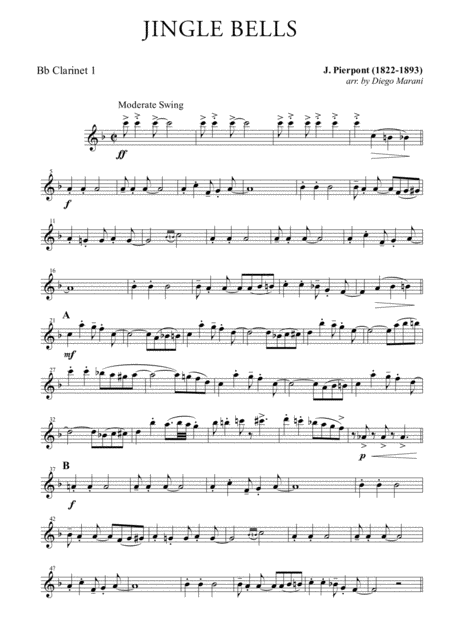 Jingle Bells Clarinet - Sheet music - Cantorion - Free sheet music