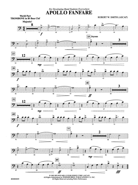 Apollo Fanfare: Concert Band Conductor Score & Parts: Robert W. Smith