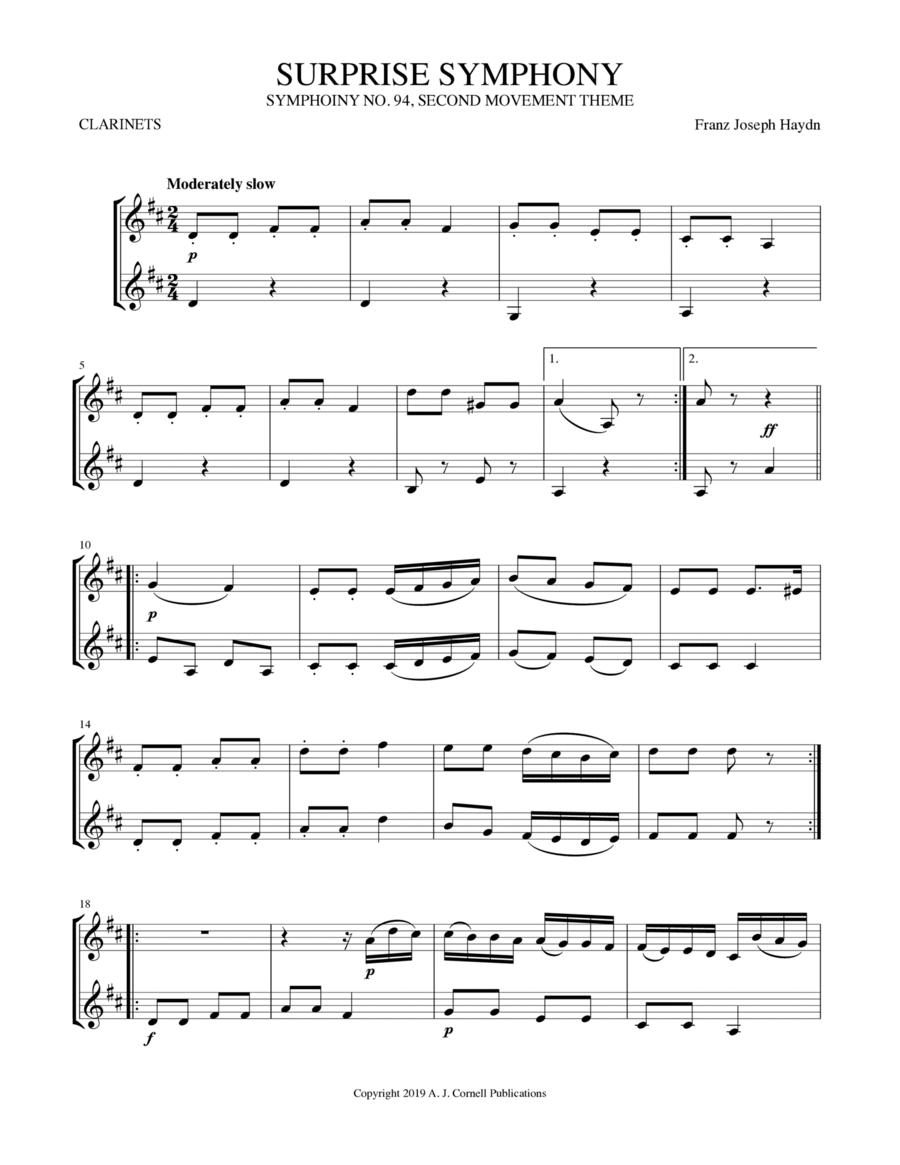 Surprise Symphony Symphony No. 94 Second Movement Theme