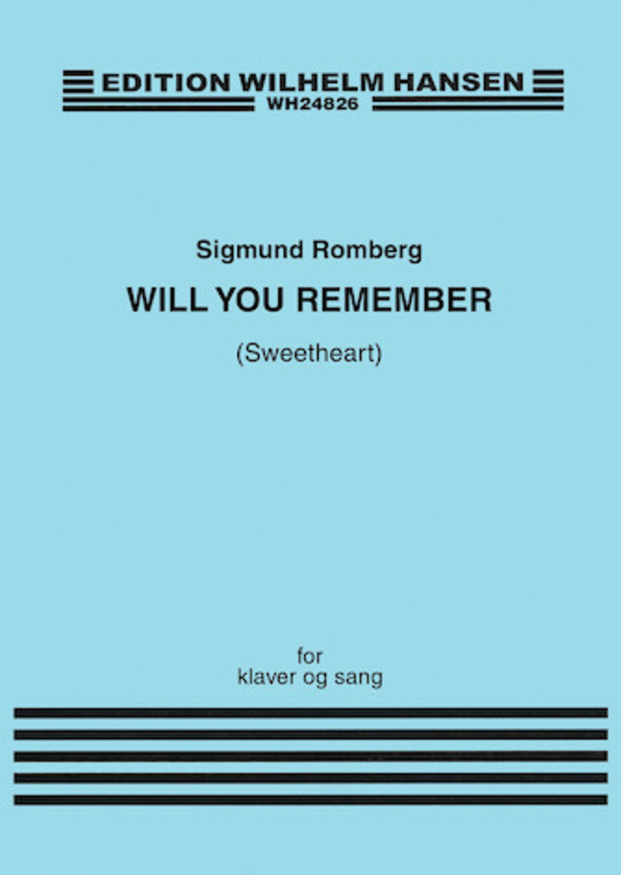 Will You Remember By Sigmund Romberg Voice Sheet Music Sheet Music Plus 
