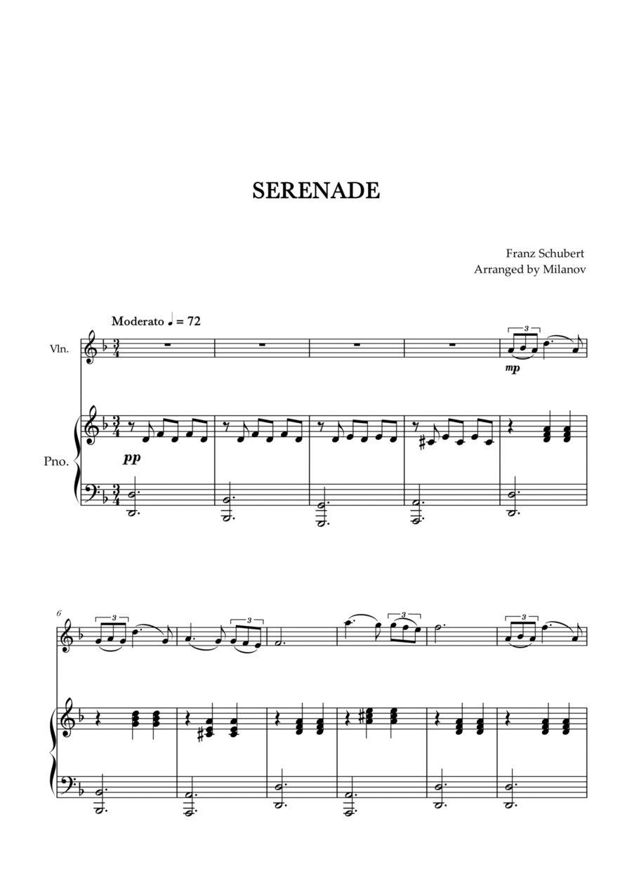 Franz schubert serenade violin hotsell