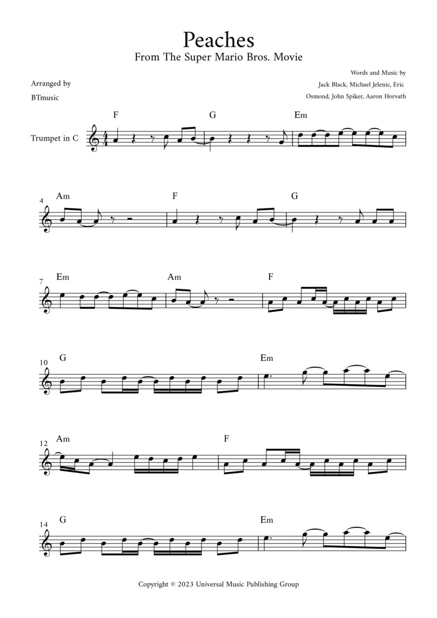 Peaches Sheet Music - 48 Arrangements Available Instantly