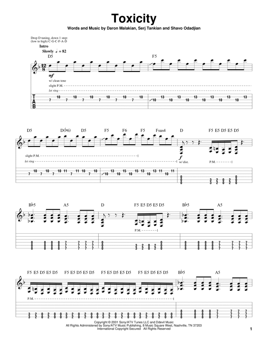 Toxicity - System of a Down Sheet music for Piano (Solo