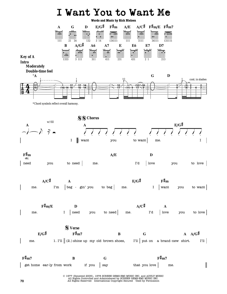 I Want You To Want Me by Cheap Trick Electric Guitar Digital Sheet Music Sheet Music Plus