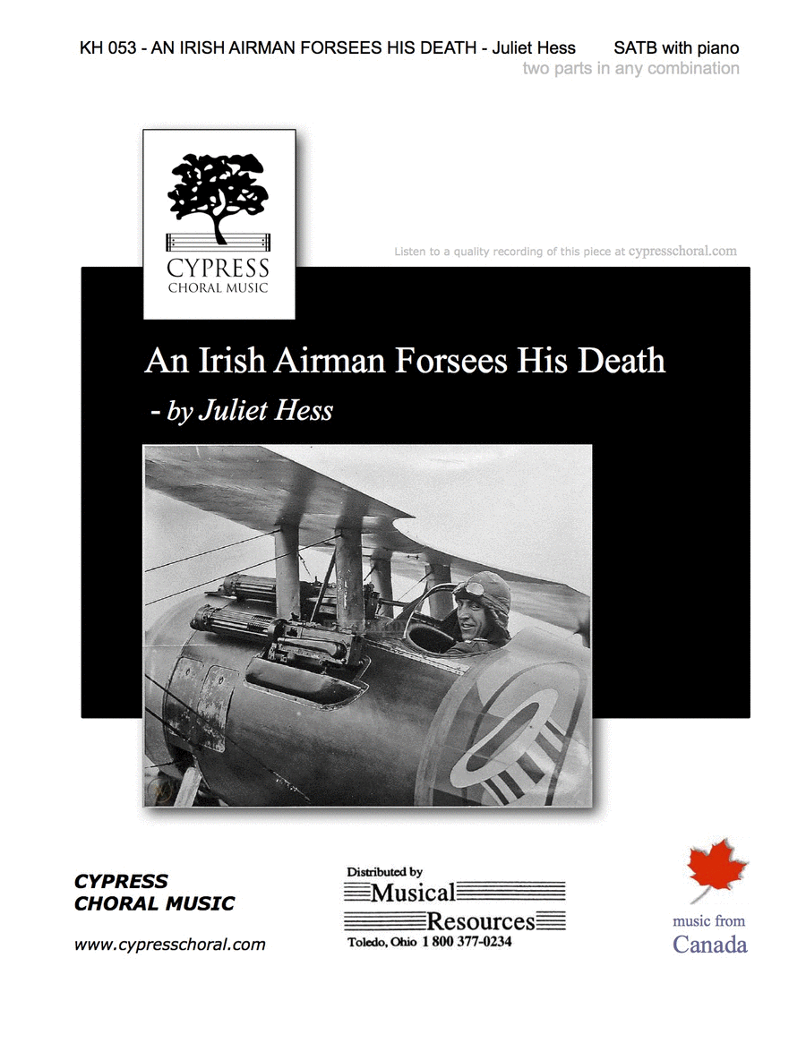 An Irish Airman Foresees His Death 2Part Sheet Music Sheet Music Plus