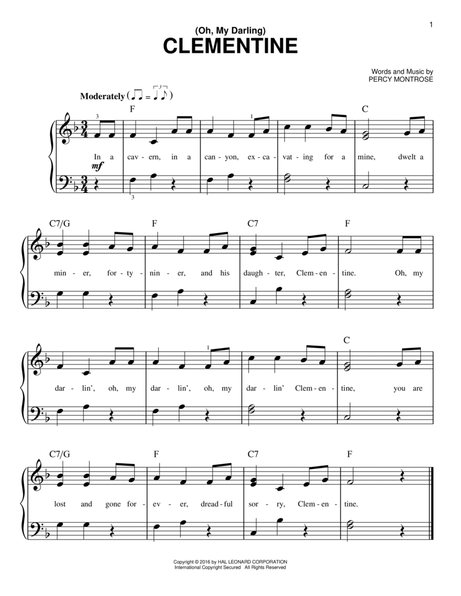 CLEMENTINE Sheet music