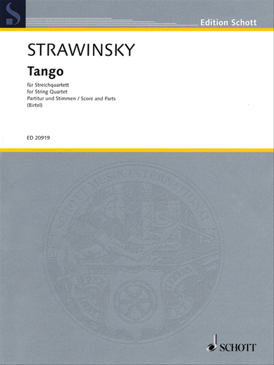 Igor Stravinsky - Tango (audio + sheet music) 