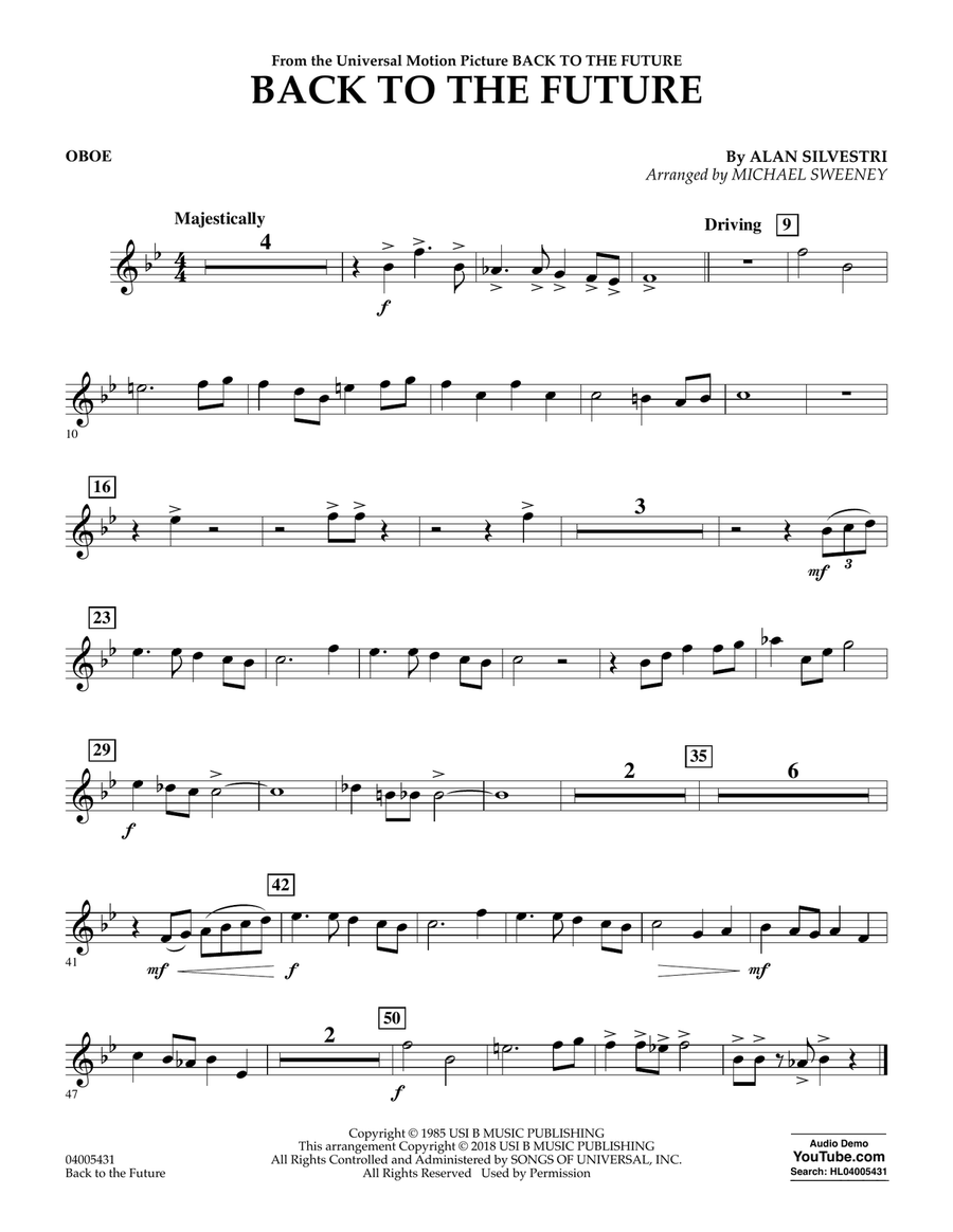 吹奏楽　楽譜　BACK TO THE FUTURE 楽譜】Back to the Future / （吹奏楽（ブラスバンド）譜）提供