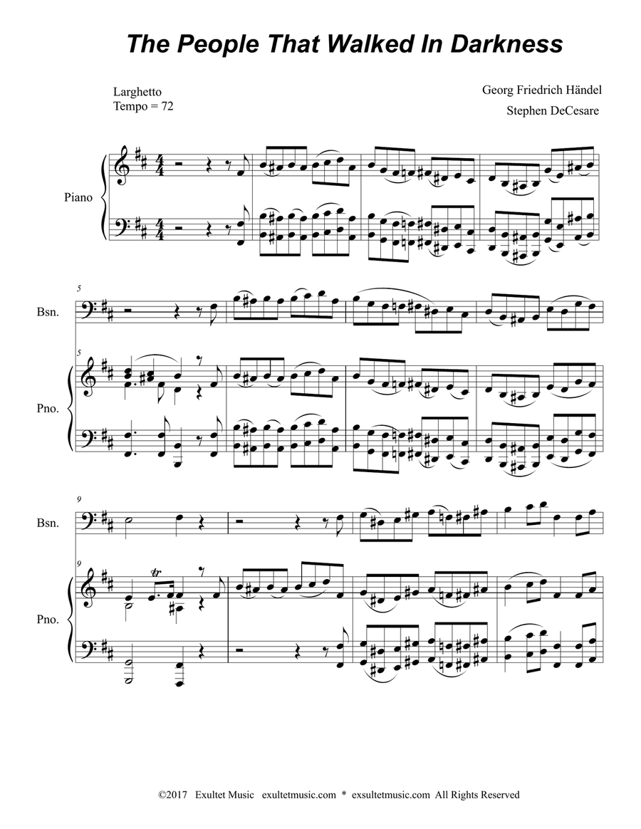 The People That Walked In Darkness (for Bassoon Solo) by