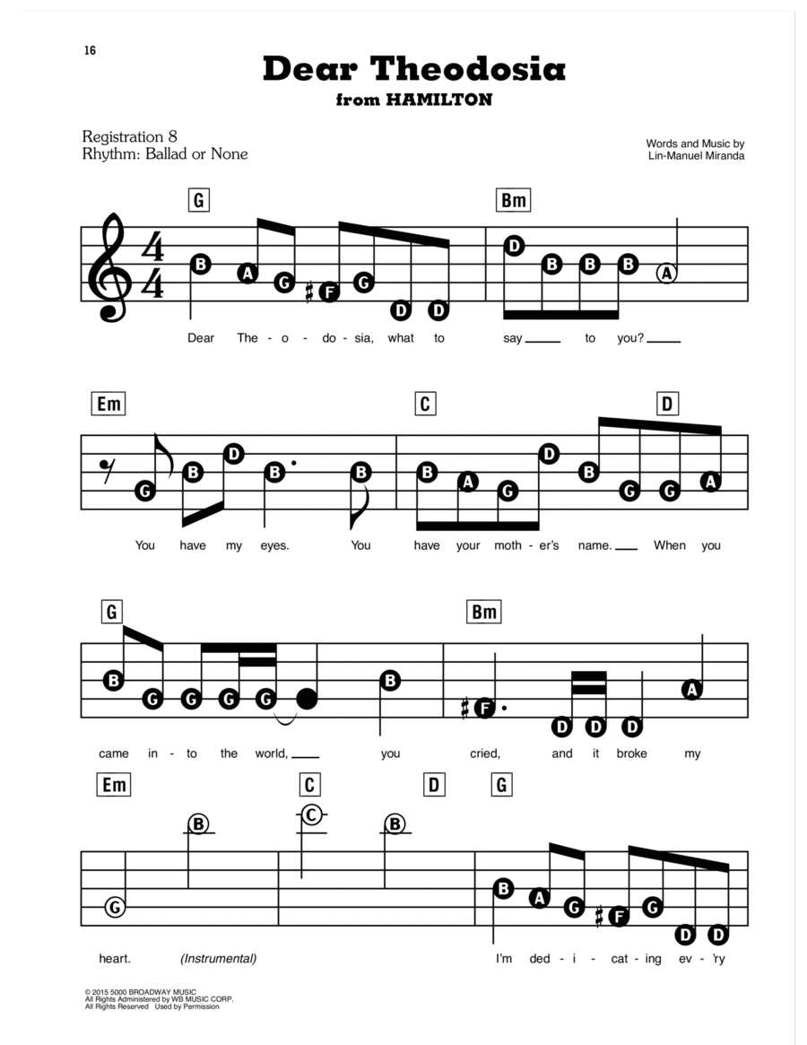 Dear theodosia music cheap
