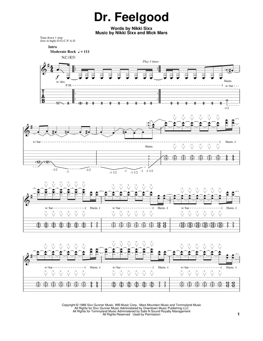 MOTLEY CRUE - COMPLETE (45 SONGS) - GUITAR TAB (ELECTRONIC DELIVERY)