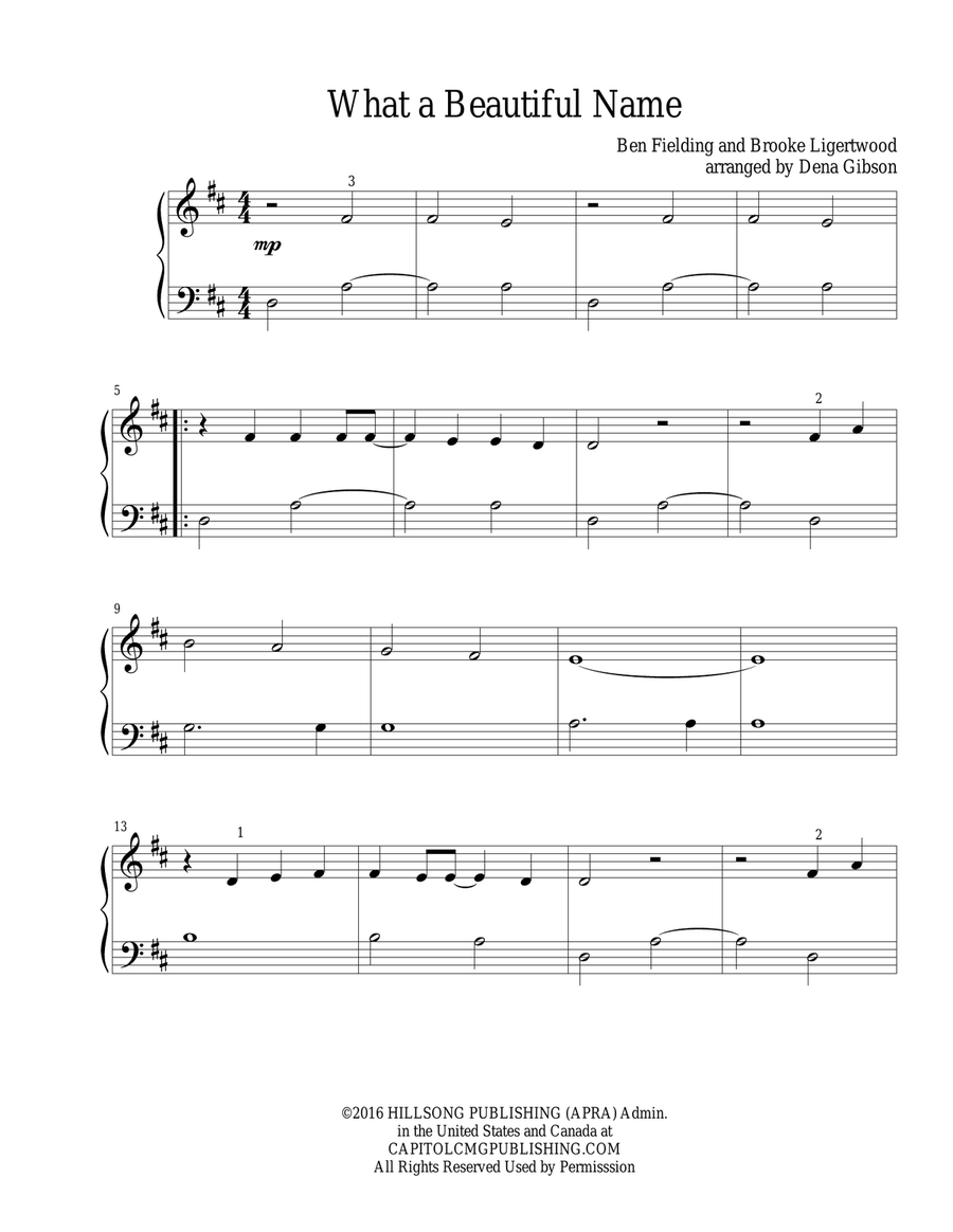 What A Beautiful Name - Piano Solo - Digital Sheet Music | Sheet Music Plus