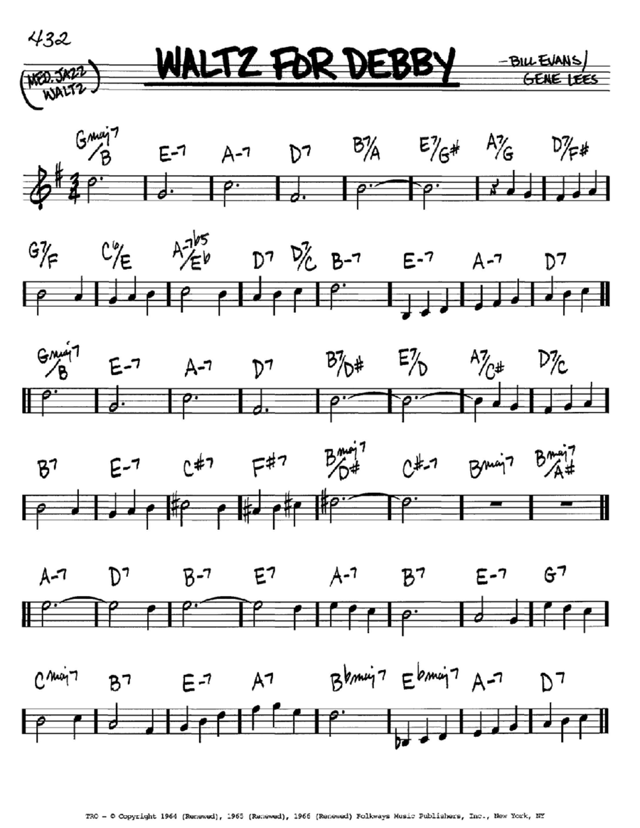 Waltz For Debby by Bill Evans - B-Flat Instrument - Digital