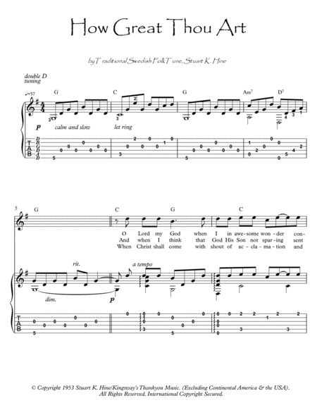 How Great Thou Art by Martina McBride - Guitar Tablature - Digital Sheet  Music