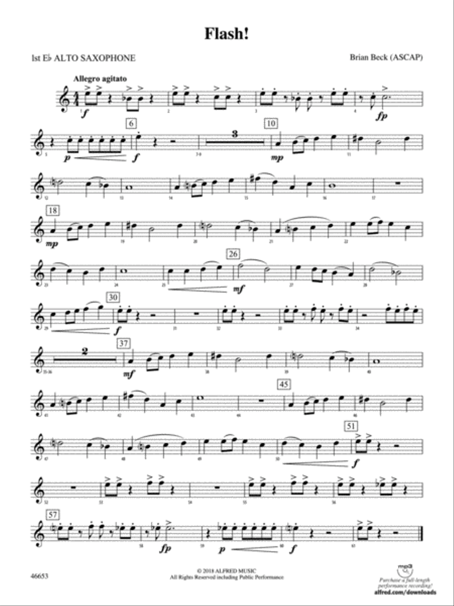 Flash!: E-flat Alto Saxophone - Concert Band - Digital Sheet Music