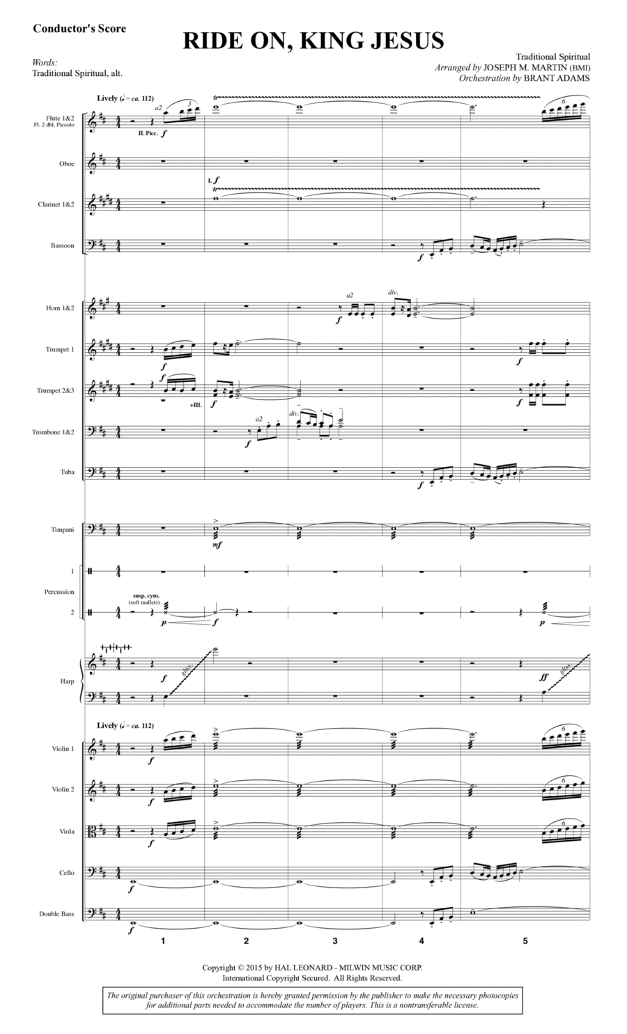 Ride On, King Jesus (arr. Joseph M. Martin) Full Score by Joseph M